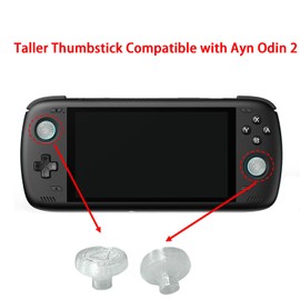 SPANSEE 5 Pairs Taller Thumbstick Compatible with Ayn Odin 2, Stick Caps Compatible with Retroid Pocket 4 (Clear)