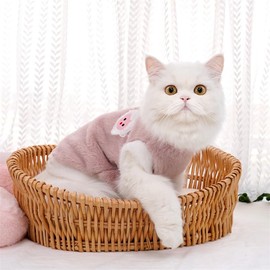 Epochtech Dog Clothing, Cat Clothing, Autumn Winter Costume, Soft, Coral Fleece, Thermal, Warm, Cute, Stylish, Medium and Medium Dog Clothes, Pet Cat Costume (XL, Pink Sheep)