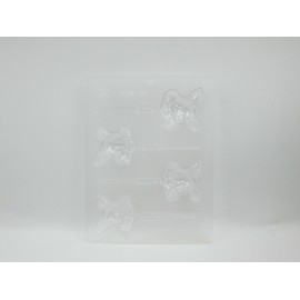 CK Products Candy Mold 4 Bunny Face Lollipop Shapes Clear Plastic CK Products 90-2206