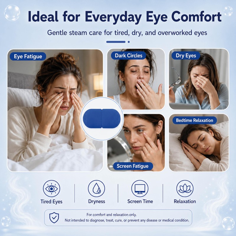 Steam Eye Mask, Unscented Self Heating Eye Masks, Disposable Warm