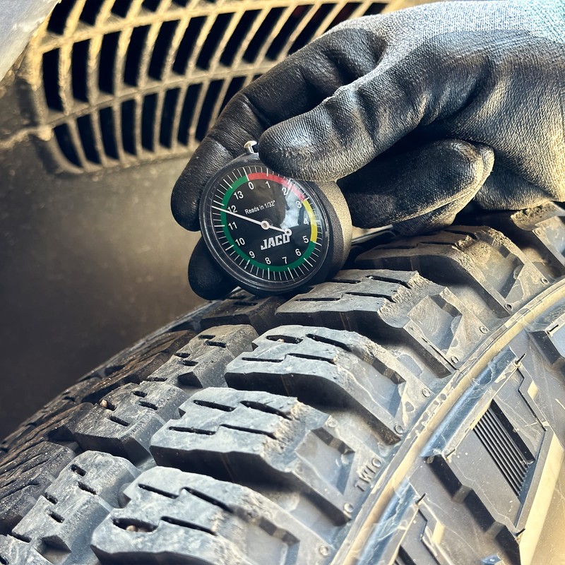 JACO TreadPro Tire Tread Depth Gauge, Dial Type (Reads in