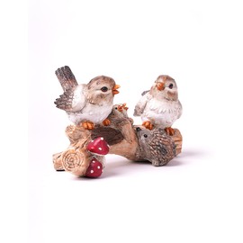 HAUCOZE Bird Family Statue Decor Modern Sculpture Statue Home Gifts Table Centerpiece Crafts Polyresin Arts 9.4inch