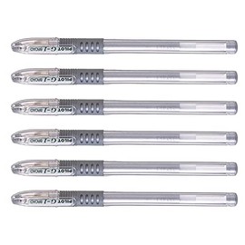 Pilot G1 Grip Ballpoint 0.7 mm Line 0.5 mm Gel Ballpoint Pens Pack of 6 Silver