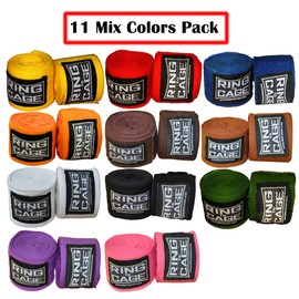 Ring to Cage Mexican Stretch Handwraps 180" - (Pack of 11 Pairs - one of Each Color)