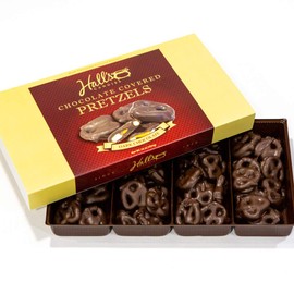 Hall's Chocolate Covered Pretzels, 1 Pound (Dark Chocolate)