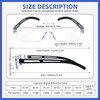 Pack 4 Rimless Reading Glasses,Blue Light Clear Frames Reader Lightweight