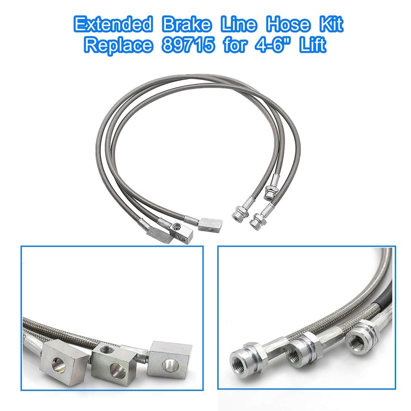 89715 Front/Rear Extended Brake Lines Replacement for Jeep Wrangler TJ