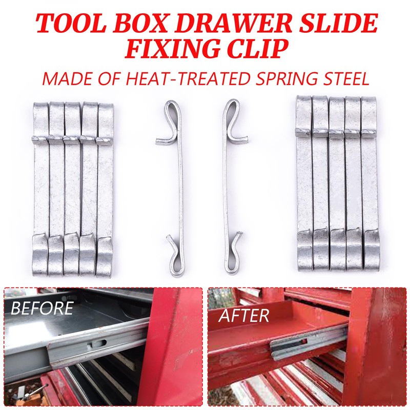 Tool Box Drawer Slide Retaining Keeper Clips Compatible for LUMDOR