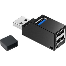 USB 3.0 Hub Adapter, 3 Port Splitter for PC, Laptop, Mac, High Speed 3-Port Adapter Charger (Black)
