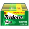 Trident Spearmint Sugar-Free Chewing Gum, 6 Pocket Packs of 28