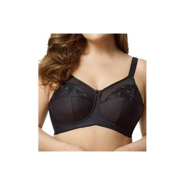 Elila Embroidered Microfiber Wire-Free Bra 46G, Black