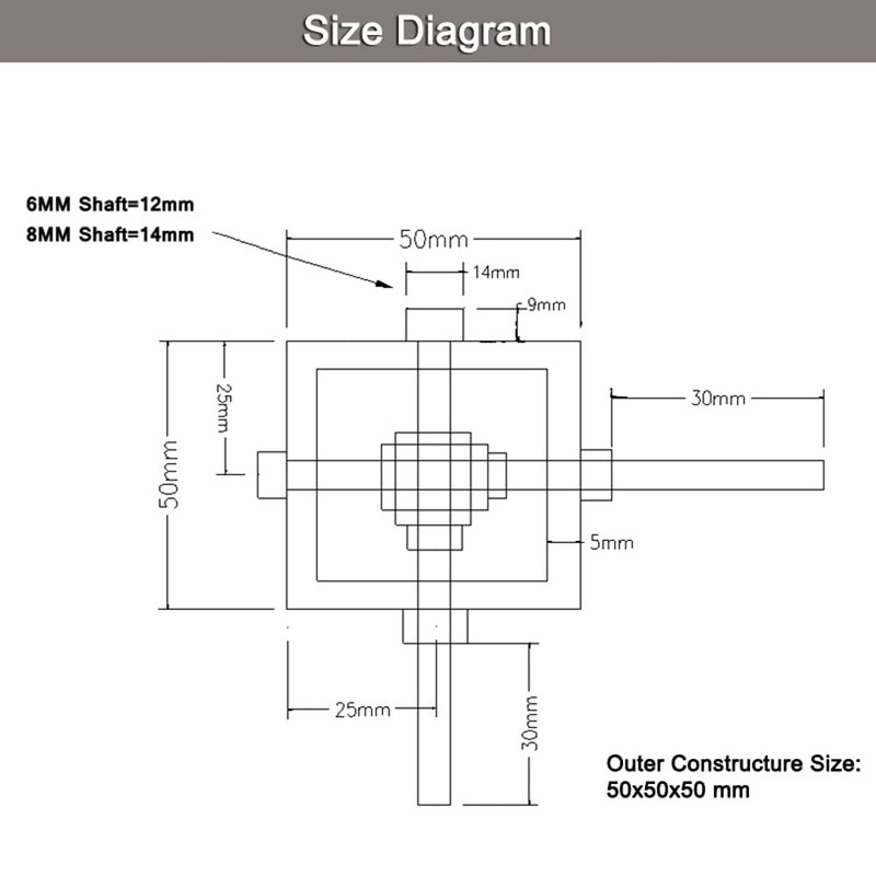 PGFUN 1:10 Right Angle Worm Gearbox 90° Angle Drive Steering