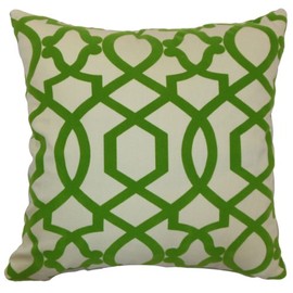 The Pillow Collection Maeret Moorish Tile Pillow, Keylime
