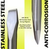 WEDO Cold Chisel,Stainless Steel Flat Wood Chisel,Blade 25mm,Length 300mm,Anti-Corrosion,High Strength,Polished