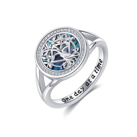 YAFEINI Narcotics Anonymous Gifts S925 Sterling Silver Tree of Life Sobriety Rings NA Sobriety Jewelry Gifts for Women Mom Wife (7)