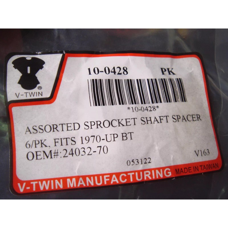 V-Twin Manufacturing Harley Sprocket Shaft Spacers Compensator FXR Shovelhead EVO
