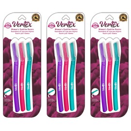 Vertex Womens Eyebrow Razor (6pc) Dermaplaning Brow Shaping Women Facial Hair Razors