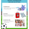 DolliBu Friday Blue Unicorn Stuffed Animal with Soccer Ball Plush