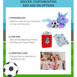 DolliBu Friday Blue Unicorn Stuffed Animal with Soccer Ball Plush - Soft Huggable Unicorn, Adorable Playtime Plush Toy, Cute Fantasy Gift, Super Soft Plush Doll Animal Toy for Kids, Adults - 10.5 Inch