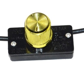 HQRP Incandescent Rotary Dimmer Light Lamp Switch 6A 125V + HQRP Coaster