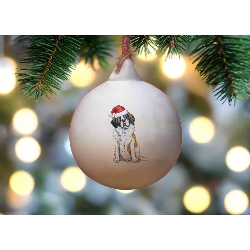 Image Industry St Bernard Ceramic Bauble - Tree Decoration -