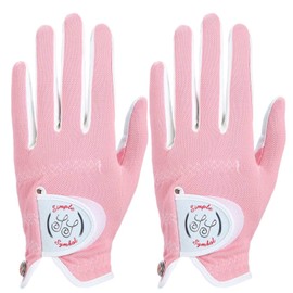 SIMPLE SYMBOL Women's RainGrip Golf Glove Two Pack,Hot Wet Weather Comfort,（Two Left Hands Or Two Right Hands Or One Pair） Four Colors to Choose from Pink/Purple/White/Green(Pink,S,Left)