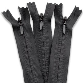 3 X Invisible Zips | Black, 14 Inch / 35cm | Closed-Ended Concealed Zipper for Sewing by UMTMedia®