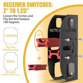 Hitch Wall Mount Bike Rack,Trailer Hitch Wall Mount Receiver Adjustable 1.25" to 2" for Garage Organization,Heavy Duty Hitch Wall Mount Storage Rack Hold 90lbs,Wall Mounted Hitch for Bike Rack/Cargo Carrier