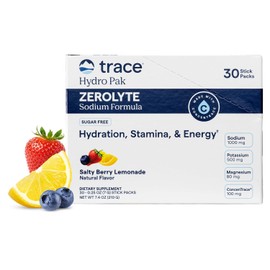 Trace Minerals- “ZeroLyte (Limonada de Bayas Saladas) | Mezcla de bebida en polvo electrolítico | Hidratación de Sodio Desarrollada por Conce
