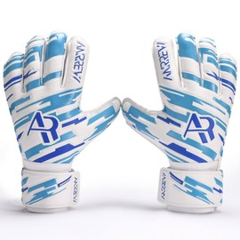 Anrrew Football Goalkeeper Gloves with Finger Protection and Double Wrist Guards. Goalkeeper Gloves Ensure Extreme Strong Control and Grip. For Teenagers, Children and Adults