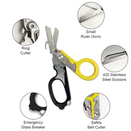 Trauma Shear Foldable,Emergency Response Shears with Strap Cutter and Glass Breaker,Medical Scissors for Outdoor Camping Tools