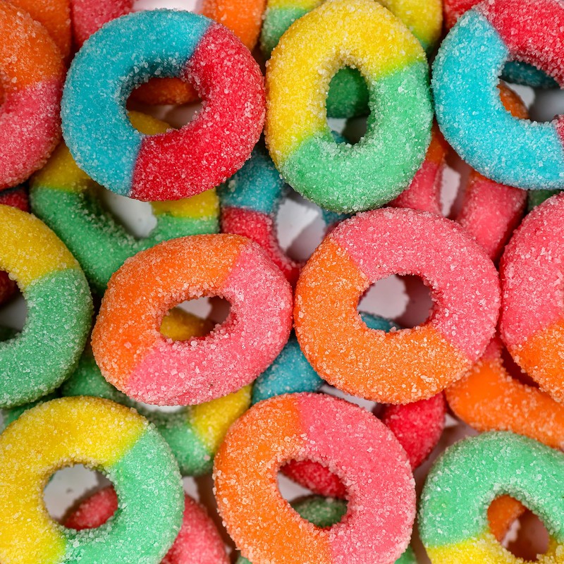 Smarty Stop Gummy Rings (Rainbow Color, 2 Pound (Pack Of