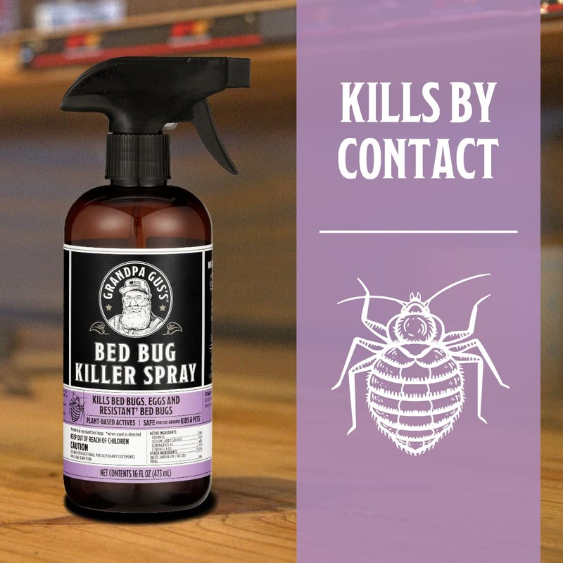 Grandpa Gus's Natural Bed Bug Killer Spray, 48 Hours Time-Release