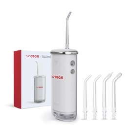 OSOJI F100 Irrigador Bucal Inalámbrico Presión Ajustable, 4 Boquillas IPX7