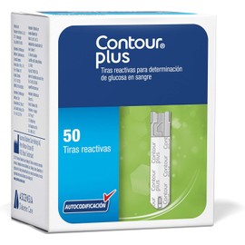 Contour Plus Tiras Reactivas Para Determinación De Glucosa En Sangre De 50´S, Color, 50 Count, Pack Of/Paquete De