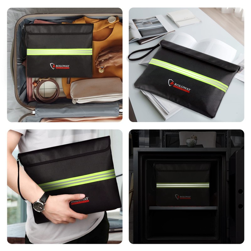 ROLOWAY Fireproof Document Bag (14 x 11 inch) with 5200℉