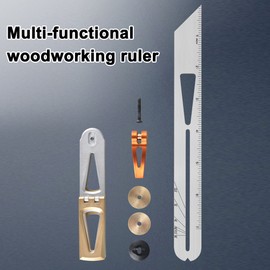 Woodworking Scriber Ruler Heavy Duty T-Shape Multi-Angle Scribing Tool Stainless Steel Movable Angle Ruler Dovetail Gauge for Carpenter