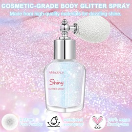 Hair and Body Glitter Spray, Shimmering Powder Sparkle Powder Makeup, Glitter Loose Sparkle Makeup for Body Highlighter,Festival Prom Rave Accessories (Sparkling Pink)