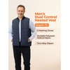 ORORO Men's Dual Control Heated Vest with 5 Heat Zones,