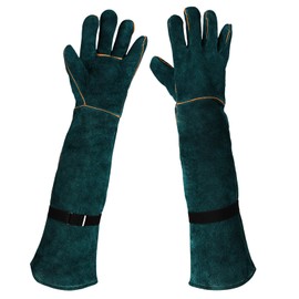 ENPOINT Animal Handling Gloves, Cowhide Leather Anti Scratch Bite Proof Gloves for Animal Handling, Cat Grooming - 23.6 inch