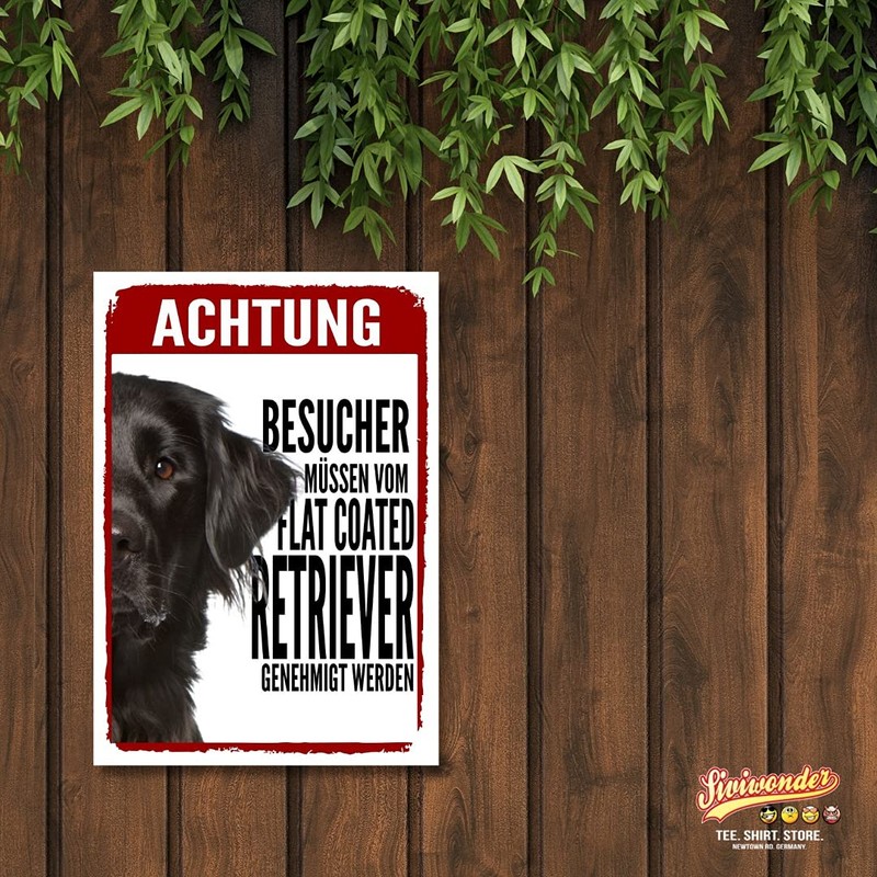 Flat Coated Retriever Approval Dog Sign Saying Door Sign Dog