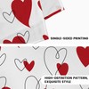 Xuwenz Funny Red Hearts Head Scarf Silk Feel Like Simple