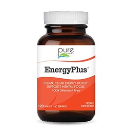 Pure Essence Labs Energy Plus, Caffeine Free, All Natural Herbal Energy and Focus Supplement, 120 Tablets                                             