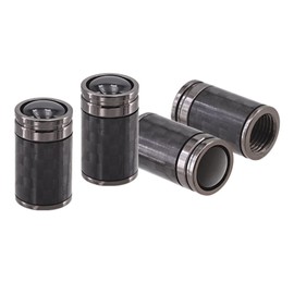Triplinger - Tapones de válvula de neumático de coche con patrón de fibra de carbono negro [8V1 tapones de aire de aleación de cobre para válvula de coche, resistente al agua, a prueba de polvo