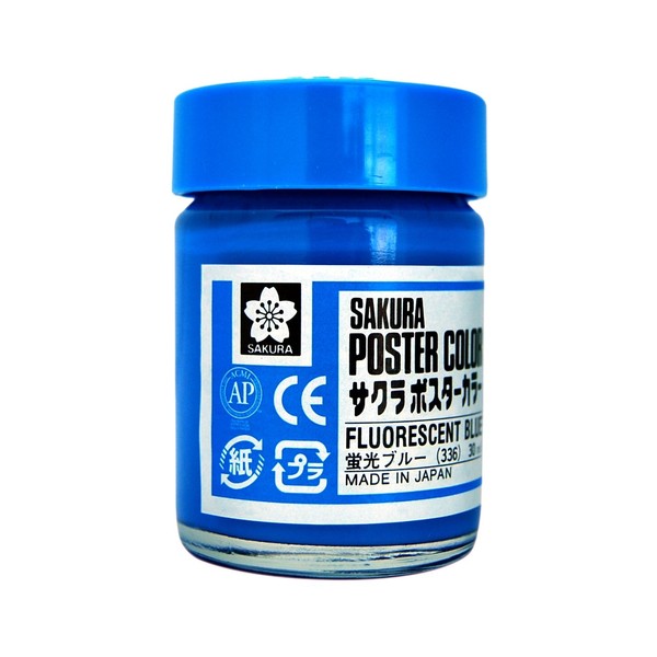 Sakura Crepas PW30ML5P#336 Paint Poster Color 30ml Fluorescent Blue 5pcs