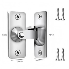 GYWHOOFT 90 Degree Right Angle Door Lock Stainless Steel Door Lock Bolt Lock Flip Latch Lock - 90° Clasp Type Door Buckle for Wood Door Sliding Door Window Cabinet Roof Hatch Sliding Door Key Door