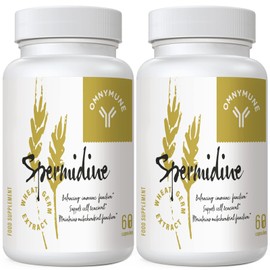 Omnymune Spermidine Wheat Germ Extract Capsules - Spermidine Supplement 1300 mg Advanced Formula with Zinc for Mitochondrial Rescue, Immune System and Cell Renewal (60 Count (Pack of 2))