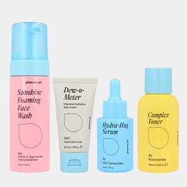 Pharma Oil - Behandlungsset Pore No More - 4 Produkte - Hyaluronic Acid Serum - Toner Gesicht - Reinigungsschaum Gesicht - Feuchtigkeitscreme Gesicht - Hautreinigung Gesicht Poren - Poren Verkleinern