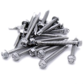 No.14 x 1.5 (6.3mm x 38mm) Hex Self-Drilling Screw (Flanged) - Stainless Steel (A2) (Pack of 10)