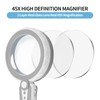 HUIBOER 45X Magnifying Glass with Light, 3 Color Modes Handheld